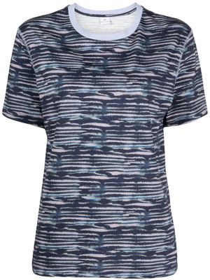 PS Paul Smith Broken Stripe-print cotton T-shirt - Blue