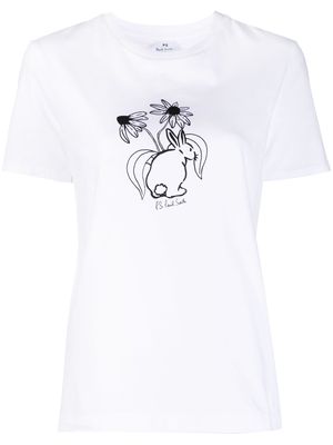 PS Paul Smith bunny-print organic-cotton T-shirt - White