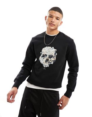 PS Paul Smith bunny skull print sweatshirt in black
