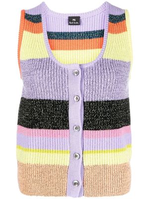 PS Paul Smith button-detail knitted top - Purple
