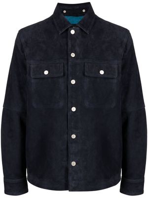 PS Paul Smith button-up suede shirt jacket - Blue
