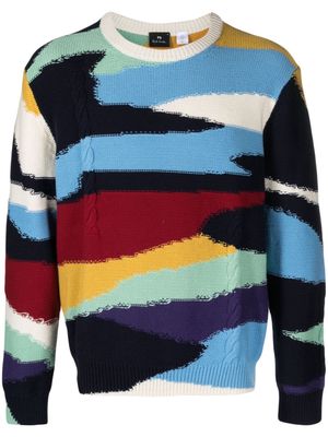 PS Paul Smith cable-knit organic-cotton jumper - Blue