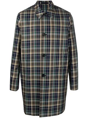 PS Paul Smith check pattern button-up coat - Blue