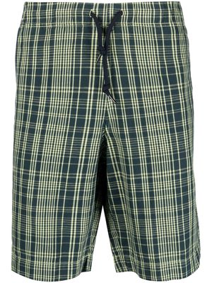 PS Paul Smith check-pattern cotton-linen track shorts - Green