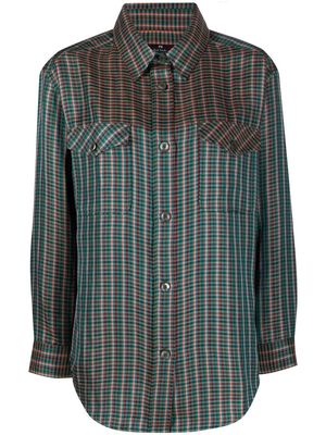 PS Paul Smith check-pattern long-sleeved shirt - Blue