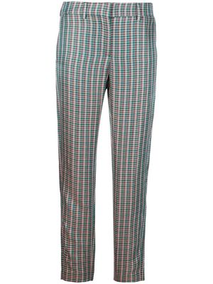 PS Paul Smith check-print tapered trousers - Green