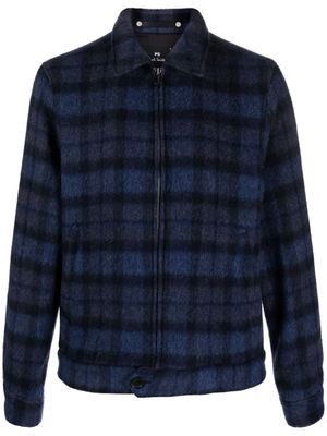 PS Paul Smith check-print zip-up jacket - Blue