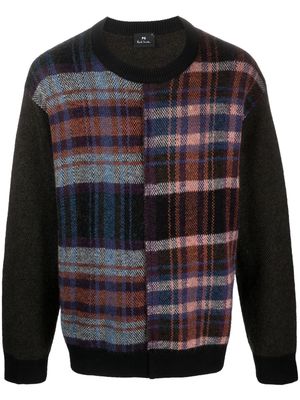 PS Paul Smith checked merino wool-blend jumper - Black