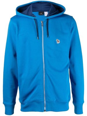 PS Paul Smith chest logo-patch detail hoodie - Blue