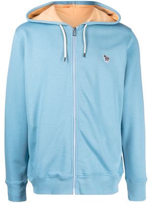 PS Paul Smith chest logo-patch hoodie - Blue