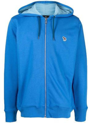 PS Paul Smith chest zebra-patch hoodie - Blue