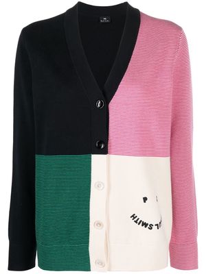 PS Paul Smith colour-block knitted cardigan - Black