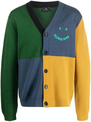 PS Paul Smith colour-block knitted cardigan - Green