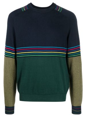 PS Paul Smith colour-block striped jumper - Blue