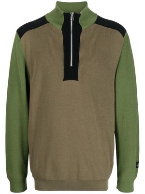 PS Paul Smith colour-block zip-up jumper - Green