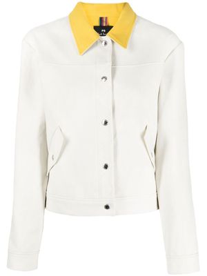 PS Paul Smith contras-collar fitted jacket - Neutrals