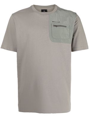 PS Paul Smith contrast-pocket cotton T-shirt - Grey