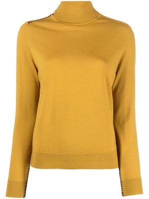 PS Paul Smith contrast-stitch roll-neck jumper - Yellow