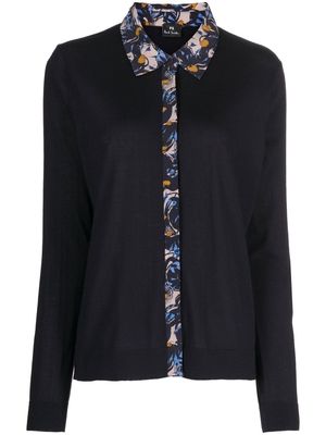 PS Paul Smith contrasting-trim detail shirt - Blue