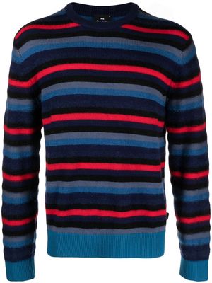 PS Paul Smith crew-neck stripe-pattern jumper - Blue