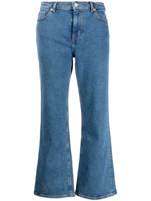 PS Paul Smith cropped organic-cotton flared jeans - Blue