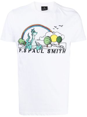 PS Paul Smith Dinosaur graphic-print T-shirt - White