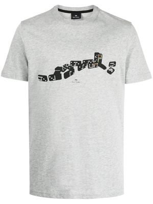 PS Paul Smith domino-print organic-cotton T-shirt - Grey