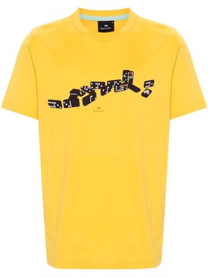 PS Paul Smith Dominoes-print cotton T-shirt - Yellow