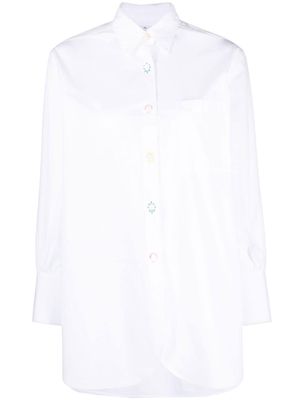 PS Paul Smith embroidered-button hole shirt - White
