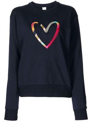 PS Paul Smith embroidered-heart organic-cotton sweatshirt - Blue