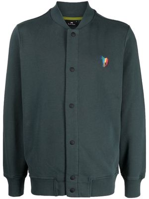 PS Paul Smith embroidered-logo cotton cardigan - Green