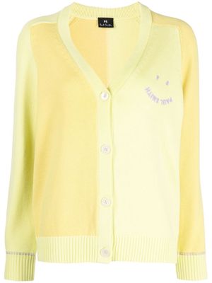 PS Paul Smith embroidered-logo cotton cardigan - Yellow