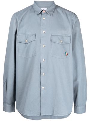 PS Paul Smith embroidered-logo long-sleeve shirt - Blue