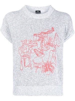 PS Paul Smith embroidered-motif knit pullover - Grey