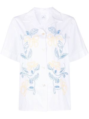 PS Paul Smith embroidered short-sleeved shirt - White