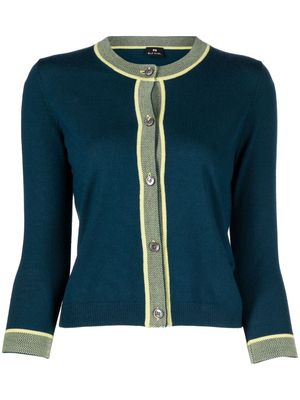PS Paul Smith fine-knit button-up cardigan - Blue