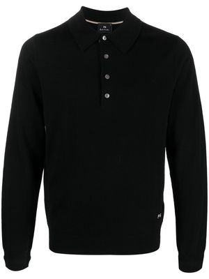 PS Paul Smith fine-knit polo shirt - Black