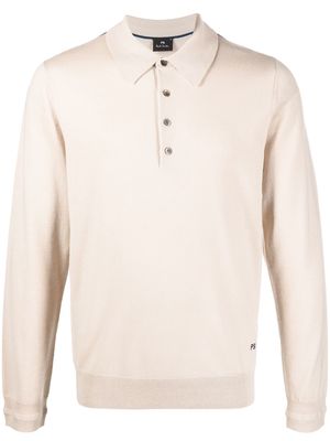 PS Paul Smith fine-knit polo shirt - Neutrals