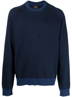 PS Paul Smith fine-ribbed crew-neck jumper - Blue