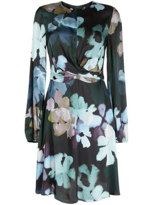 PS Paul Smith floral-print long-sleeve minidress - Black