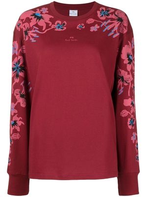 PS Paul Smith floral-print long-sleeve T-shirt - Red