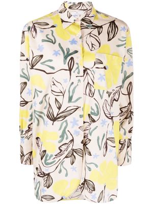 PS Paul Smith floral-print organic cotton shirt - Neutrals