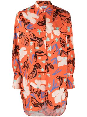 PS Paul Smith floral-print organic cotton shirt - Orange