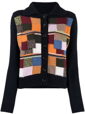 PS Paul Smith geometric-pattern cardigan - Blue