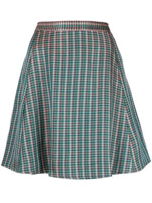 PS Paul Smith gingham A-line mini skater skirt - Green