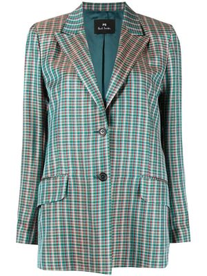 PS Paul Smith gingham-check single-breasted blazer - Green