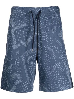PS Paul Smith graphic-print cotton shorts - Blue