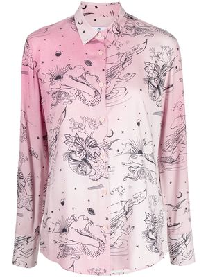 PS Paul Smith graphic-print long-sleeve shirt - Pink