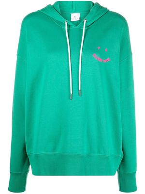PS Paul Smith 'Happy' logo-embroidered hoodie - Green