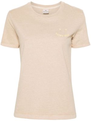 PS Paul Smith Happy organic-cotton T-shirt - Neutrals